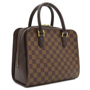 Louis Vuitton handbag leather Damier Brown Ebene canvas Triana